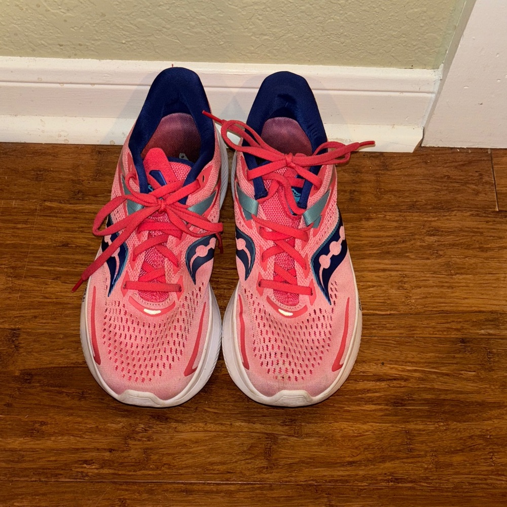Saucony Coral and Navy Athletic Shoes